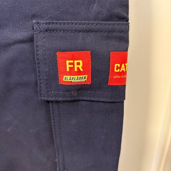 Blaklader Work Pants Mens 36X30 Navy Fire Rated Pockets Heavyweight Workwear - Picture 3 of 13